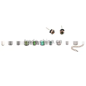 Women Fashionable Round Crystal Gem Stone Choker Necklace for Women Jewelry thumbnail-4