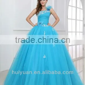 Newest Blue One Strap Dresses for Juniors thumbnail-1