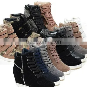 Various Hidden Wedge Heel 4cm Tall Insole Hi-top Seankers 2014 thumbnail-1