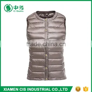 2017 New Product Pure Color Winter Windproof Warm Women Padded Down Vest thumbnail-4