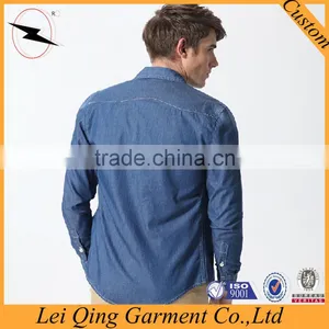 Blue Fashion Men Colored Denim Shirts thumbnail-2