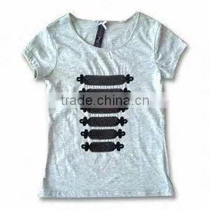 2012 Design Summer Girl's T-shirt With 60% Cotton and 40% Polyester Jersey thumbnail-1