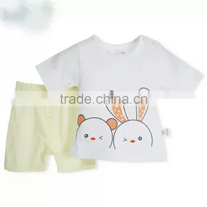 Wholesale Cotton New Spring And Autumn Kids Clothing Set Rabbit Top And Baby Pants For Infant thumbnail-3