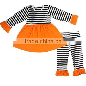 New Design Factory Wholesale Stripe Outfit Girls Boutique Halloween Clothing thumbnail-3