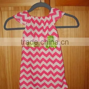 Baby Girls Pillowcase Chevron Stripe Tied Neck Dresses Girls Summer Dresses thumbnail-1