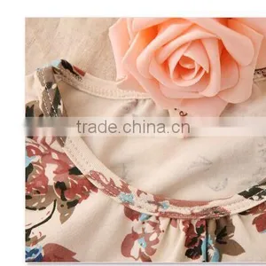 Free Shipping New Girls Baby Kids Toddlers Summer Floral Print Dress Bow Sleeveless Long Sleeve Tutu Dress Children's Clothing thumbnail-5