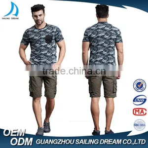 2016 100% Cotton Army Green Cargo Pants Quick Dry Pocket Square Box Design Match Cargo Shorts for Men thumbnail-2