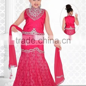 Pink Color Benaras Cloth All Over Stylish Lehenga Sizzling Girls Ready Made thumbnail-1