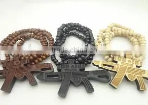 Hip-Hop Fashion Long Wooden Necklaces thumbnail-1
