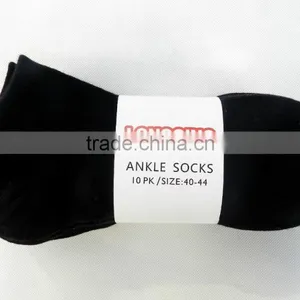High RICH Cotton 5 or 10 PACK Solid Plain Black Mens Ankle Socks thumbnail-1