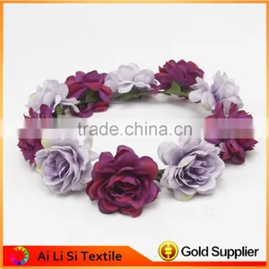 Colorful Flower Rose Ribbon Half Crown Headband Princess Crown Headband thumbnail-4