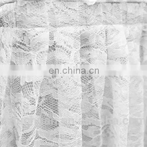 Fashion High Grade Quality White Lace Table Skirt Design For Wedding thumbnail-3