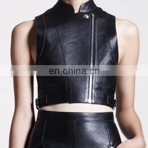 2015 Winter Faux Leather Jacket Women thumbnail-2