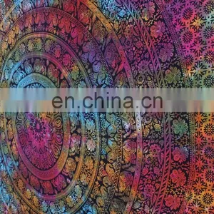 Indian Queen Wall Hanging Multi Colour Tie & Dye Mandala TapestryThrow Hippie Bohemian Decor Boho Art Bedspread thumbnail-2