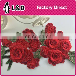 New Arrival 3D Red Flower Patch/applique Sew On/iron on thumbnail-1
