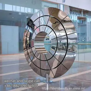 Large Square Mirror Polished Metal Stainless Steel Customized Sculpture thumbnail-3