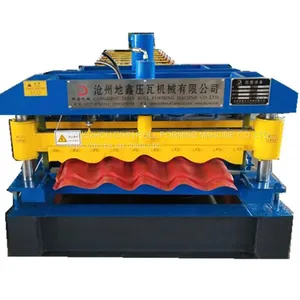 DIXIN Automatic High Speed Guide Post Cutting Glazed Tile Roof Sheet Tile Making Roll Forming Machine Price thumbnail-1