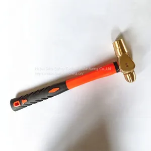 Non Sparking Tools Fiberglass Handle Brass Ball Peen Hammer thumbnail-1