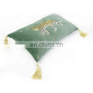 Decorative Velvet Throw Pillow Cushion Cover With Tassels for Couch thumbnail-4
