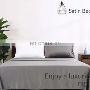 Amazon Hot Sale Soft 100% Microfiber Solid Color Bedding Sheet Set For Hotel thumbnail-1