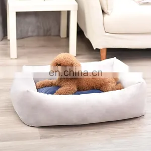 Rectangle Dog Bed Soft Velvet Fabric Pet Bed for Dogs & Cats With Non Slip Bottom thumbnail-5