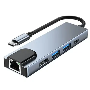 Type-C Docking Station Type-C to HDMI Gigabit Network Port RJ45 Five in One HUB thumbnail-3