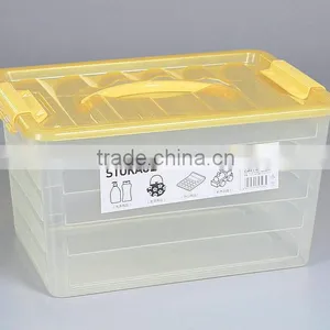 Large Thick Transparent Plastic Storage Box With Handle thumbnail-2
