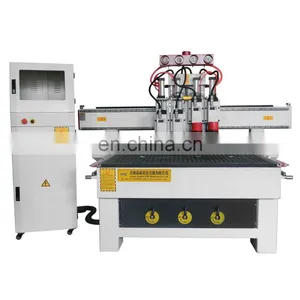 4 Axis Air Cylinder Pneumatic Atc 3D CNC Wood Router for 4 Spindles Tools Changing Carving CNC Router thumbnail-1