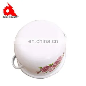 China Enamel Coated White 5pcs Iron Enamel Cookware thumbnail-3