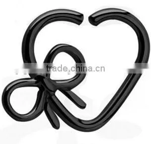 Heart and Bowknot 316L Surgical Steel Tragus Cartilage Daith Body Piercing Jewelry thumbnail-1