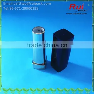 Black Square Lipstick Tube With All Cover Cap, Sqaure Lip Stick Tube With Gold Inner thumbnail-1