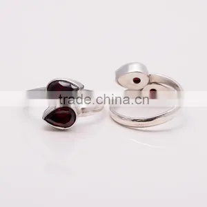 GARNET TOE RING ,925 Sterling Silver Jewelry Wholesale,WHOLESALE SILVER JEWELRY,SILVER EXPORTER,SILVER JEWELRY FROM INDIA thumbnail-1
