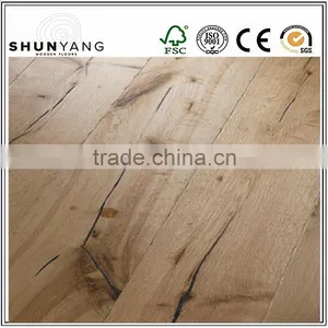 220mm Wide Plank Rustic and Handscraped Engineered Wood Flooring thumbnail-3