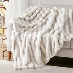 Hyde Lane Luxury Fluffy Faux Rabbit Fur Throw Blanket - Ultra Soft Cozy Blankets for Sofa, Couch, Bedroom thumbnail-1