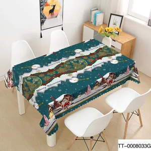 Customized Size 4 Colorsof Rectangle Disposable Plastic Tablecloth for Christmas Tablecloth thumbnail-4