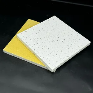 Square Mineral Fiber Acoustic Ceiling Panels With Wood Wool Design thumbnail-5