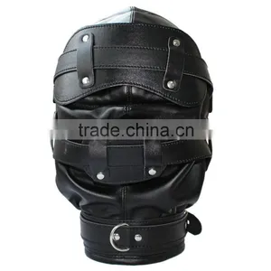 Heavy Duty Padded Locking Leather Hood thumbnail-1