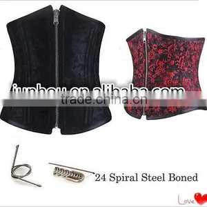 Wholesale Junhou Brand Double Steel Bone Underbust Waist Training Corset Reversible Wear Zipper Cincher thumbnail-1