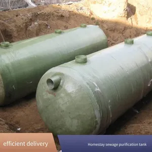 Grp Buried Pre - Fabricated Septic Tank, Three - Compartment Made of Fiberglass, Sewage Treatment Equipment for B&bs and Scenic Spots thumbnail-4