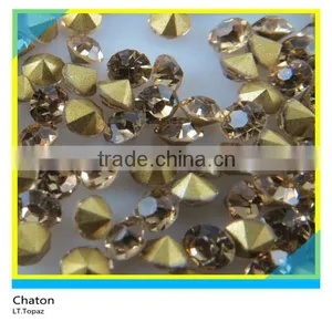 Wholesale Shiny Lime Pointback Chaton Hotfix Pointback Glass Rhinestone thumbnail-3