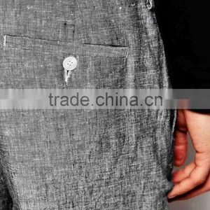 Slim Fit Smart Bermuda Shorts In 100% Linen Clothing thumbnail-3