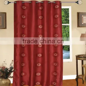 FAUX SILK EMB CURTAIN thumbnail-1