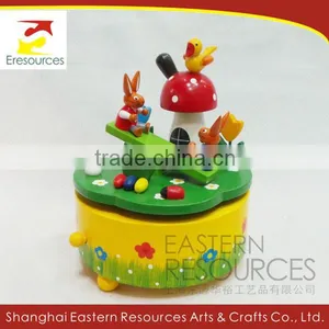 Round Shape Easter Rabbit Music Box Table Decoration thumbnail-1