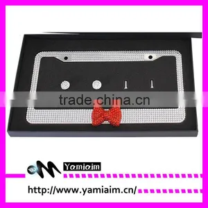 Red Bow Tie Attchment Bling License Plate Frame Car Accessories Auto OEM Girly Gift thumbnail-2