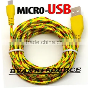 Colorful Rapid Charge Braided Micro USB Cable for Samsung for HTC for Letv Mobiles thumbnail-2