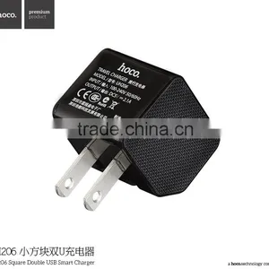 HOCO UH206 Square Double USB Smart Charger For Universal Mobile Phone 2.1A Traveling Series 3C Charger thumbnail-5