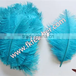 Natural Craft Ostrich Feather Fabric And Blue Decoration Ostrich Feather Coat thumbnail-4