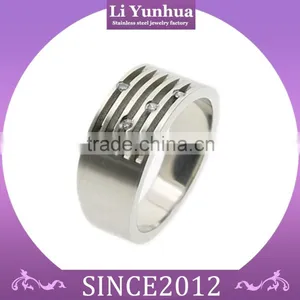 2016 Special Attractive Laser Cutting Stainless Steel Rings With Zircons thumbnail-1