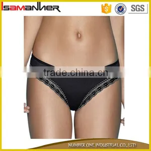 Women Nylon Underwear Thong Pure Colors Lady Sexy Hipster Panties thumbnail-1