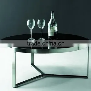 Glass Square Table in Stainless Steel Frame CT-075 thumbnail-3